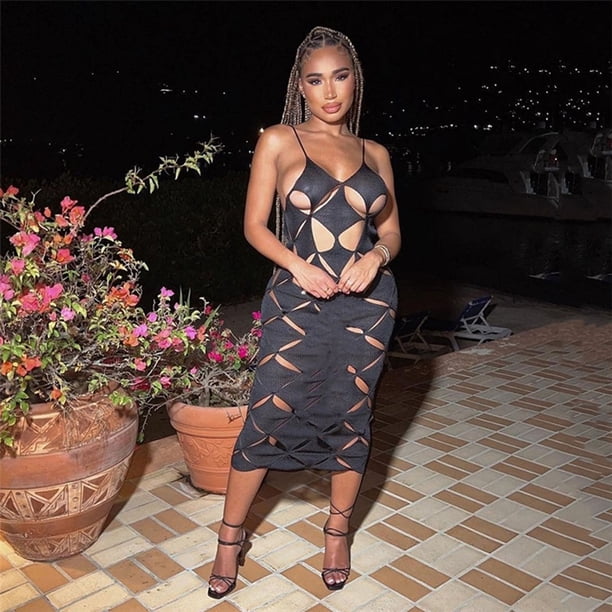 white christmas dresses Women Spring Style Sexy Key Hole Long Sleeve Mesh White Midi Bodycon  Bandage Dress 2024 Elegant Evening Club Party Dress main image 1
