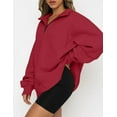 thumbnail image 2 of Womens Oversized Sweatshirts Hoodies Half Zip Pullover Fall  Outfits 2023 Y2k Clothes, 2 of 7