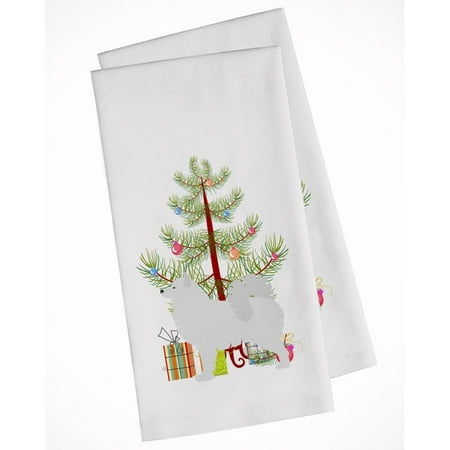 

Carolines Treasures BB2977WTKT Samoyed Merry Christmas Tree White Kitchen Towel Set of 2 19 X 25 multicolor