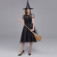 thumbnail image 5 of IROINNID Halloween Costumes For Women A-Line Dress Solid Color Causal Round Neck Short Sleeve Cosplay Dress,Black, 5 of 9