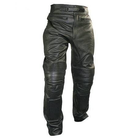 Xelement B7466 Mens Black Armored Cowhide Leather Racing