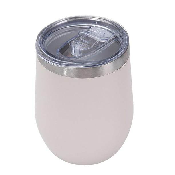 Taza de vino de acero inoxidable con tapa a prueba de fugas, para bebidas frías y calientes, portátil, de viaje, con diseño antideslizante, con aislamiento térmico.