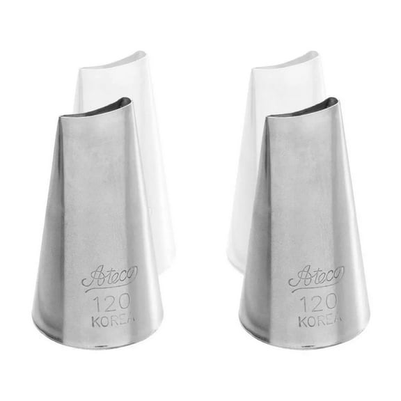Ateco 120 Curved Petal Piping Cake Decorating Tubes, Tips For Bakeware (2 Pc)