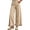 29# Beige, variant on Women's Ruffle Hem Wide Leg Jeans Elastic Waist Corduroy Pants Baggy Palazzo Pants with Pockets Black M