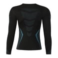 thumbnail image 5 of Compression Shirt Men Slimming Body Shaper Long Sleeve Crewneck Workout Shirts Tummy Control Undershirts, 5 of 6