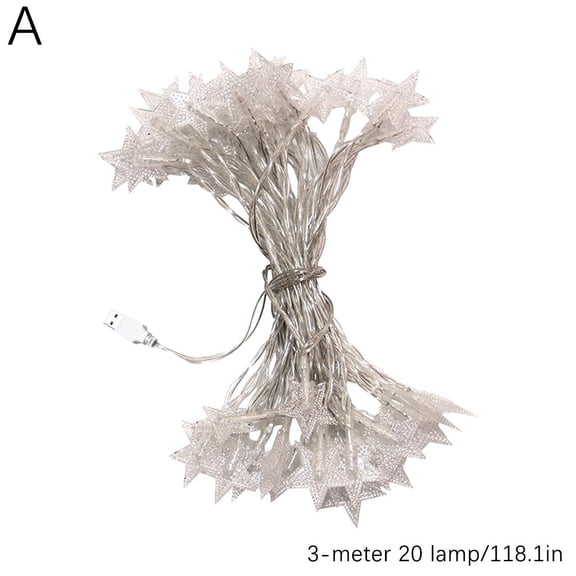Led Star String Lights, Waterproof Christmas USB String Lights Star, Hanging Fairy Star Fairy Lights for Bedroom Light Star