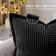 thumbnail image 2 of Corduroy Throw Pillows, Yamaziot 18"x18" Decorative Pillow Cushion with Pillow Insert for Sofa, Bed, Living Room, Black, 4 Pack, 2 of 5