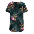 thumbnail image 6 of Miluxas Tops Clearance Plus Size Women's Printed Loose Short Sleeve Pullover Tops Blouse Green 12(2XL), 6 of 6