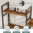 thumbnail image 2 of HIGDBFE Triple Wide 4-Tier Bookshelf, Industrial Open Display Bookcase, 10 Shelves and 3 Fabric Drawers Large Bookshelf for Living Room, Home Office, Rustic Brown, 2 of 9