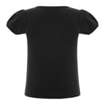 thumbnail image 2 of Miaeowve little Girls Summer Cotton T-shirt Short Puff Sleeve Round Neck Basic Tee Blouse Top Black 6T, 2 of 5