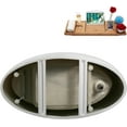 thumbnail image 4 of 59" Streamline B-524-247-BGM Soaking Glossy White Freestanding Tub and Tray With Internal Drain in Brushed GunMetal, 4 of 8