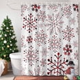 thumbnail image 5 of Shower Curtain Bathroom Set Winter Christmas Red Black Snowflakes Waterproof Fabric Shower Curtains with Grommets&Hooks Abstract Art Privacy Bath Curtain for Bathtub 36x72in, 5 of 9