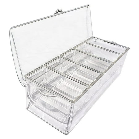 

Vuygyu Ice Chilled Condiment Caddy With 5 Containers(2.5 Cup) Serving Tray Platter With Removable Dishes For Bar Accessories Fruit Party Garnish Graduation Party Decorations 2022 And Party Decorations