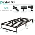 thumbnail image 2 of Lutown-Teen 9 inch Twin Bed Frames, Heavy Duty Metal, No Box Spring Needed, Noise Free, Easy Assembly, Black, 2 of 7