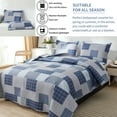 thumbnail image 7 of Beartech Quilt Set Queen Size Plaid Patchwork Microfiber Lightweight Reversible Bedspread Coverlet Bedding Set, 7 of 7