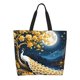 thumbnail image 1 of Balery Moonlit Golden Tree Peacock Bolsa Tote Estilo Estético con Cremalleras, Bolsa de Hombro, Bolsa de Compras Grande y Plegable, 1 of 8