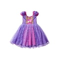 thumbnail image 3 of Disfraz de princesa para niñas, fiesta de cumpleaños, cosplay, vestido púrpura XBTCLXEBCO Púrpura, 4 años, 3 of 6