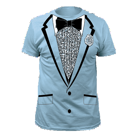 Light Blue Tuxedo T-Shirt Costume Harry Dunne Dumb And Dumber Prom Tux Movie