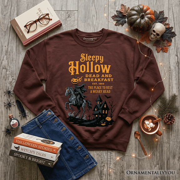 Headless Horseman Sleepy Hollow Halloween Vintage Sweatshirt, Dead and Breakfast Retro Sweater