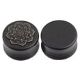 thumbnail image 4 of HOOUN Flower Wood Ear Plugs Flesh Tunnels Gauges Organic Double Flared Saddle RDR-qy_-20mm, 4 of 6
