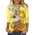 thumbnail image 1 of PMUYBHF T-Shirt Imprimé Joyeuses Fêtes Manches 3/4 Col Rond Blouse 3210 L, 1 of 5