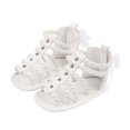 thumbnail image 4 of Lilgiuy Toddler Shoes Baby Girls Cute Rhinestones Weave Hollow Out Bow Non-slip Soft Bottom Sandals White,0-6 Months Winter Fashion 2022, 4 of 5
