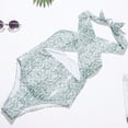thumbnail image 4 of Aayomet Maillots de Bain Blancs pour Femmes Plus Bandeau Torsadé devant une Pièce, Vert Menthe L, 4 of 5