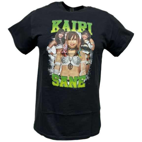 Kairi Sane Green Name WWE Black T-shirt