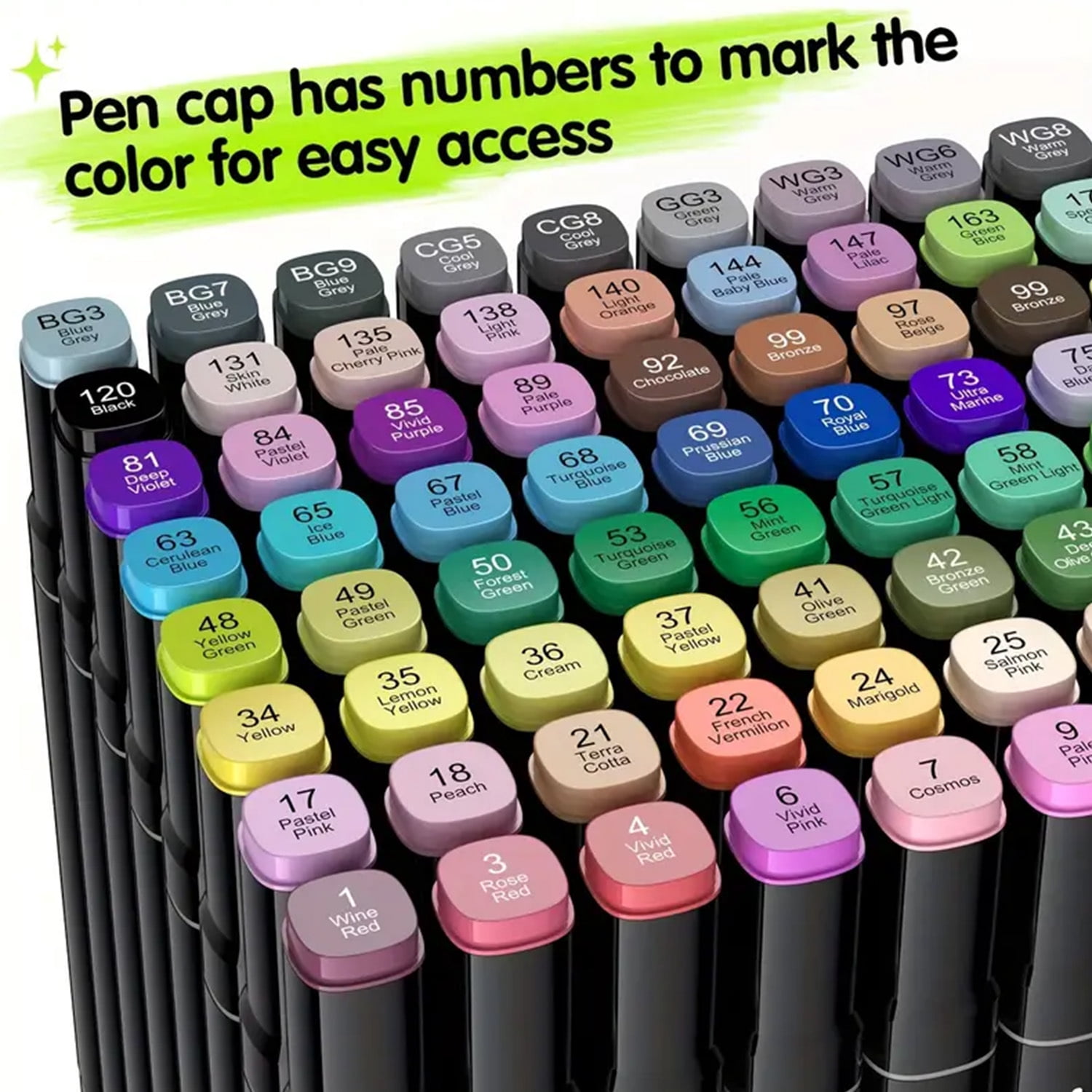222-Piece Dual Tip Permanent Art Marker Set, 120 Markers + 102 Gel Refills, Drawing, Sketching & Coloring Pens for Artists & Students