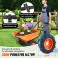 thumbnail image 2 of KFFKFF Chariot de Jardin Électrique, 500W, Capacité de 7 Pi3, Guirlande Utilitaire à Double Roue avec Poignée en Métal et Roues de Traction de 16 Pouces, Supporte jusqu'à 573 lbs, Idéal pour les Tâches de Jardin, Pelouse et Ferme, 2 of 9