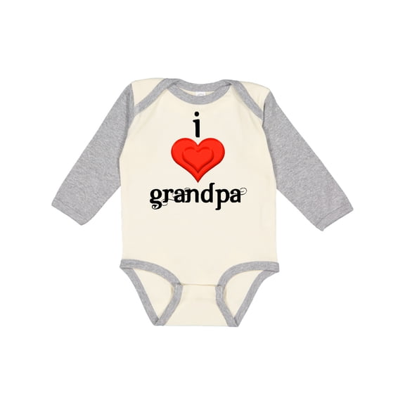 Inktastic I Love Grandpa Boys or Girls Long Sleeve Baby Bodysuit