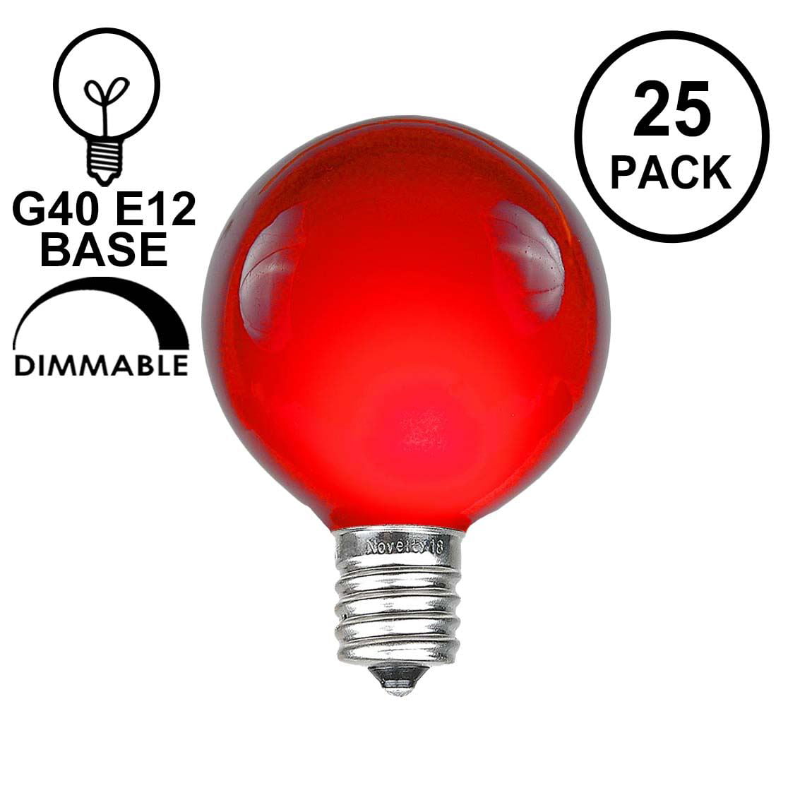 A19 Shape 25-Watt Red Incandescent Party Light Bulb GE 49727 1900 ... 2-Pack 