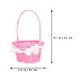 thumbnail image 2 of LEORX Pink Woven Flower Girl Basket for Weddings and Storage Use, Unique Design Small Basket, 2 of 8
