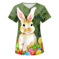 thumbnail image 1 of Hauts d'Été Grande Taille pour Femmes Mode Habillée Manches Courtes Col en V Uniforme de Travail Blouse à Poche Imprimée T-Shirt Col en V Femmes en Solde, 1 of 2