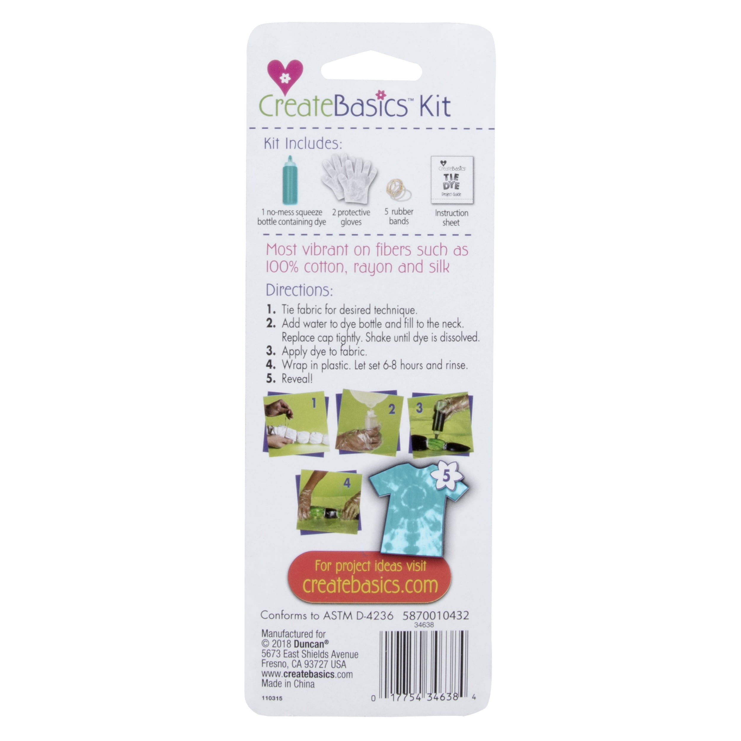 Create Basics 1 Color Tie Dye Kit, Turquoise, Makes 4 fl oz