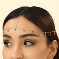 thumbnail image 5 of Golden Headpiece Hair Chain Hanging Small Red Bead Head Chain Jewelry Bride Party Festival Birthday Gift For Women and Girls, 5 of 7