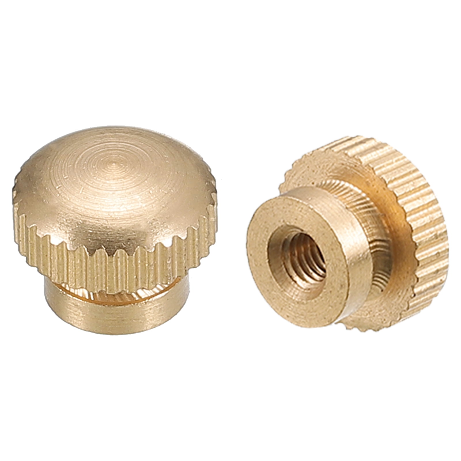 Knurled Thumb Nuts, 5 Pack M3 x D10mm x H8mm Brass Blind Hole Knurled