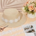 thumbnail image 4 of 3 yardas de encaje floral perlado, 3 estilos, aplique de encaje blanco con forma de flor, ideal para costura, manualidades, decoración de ropa, vestidos de novia y bordados., 4 of 5