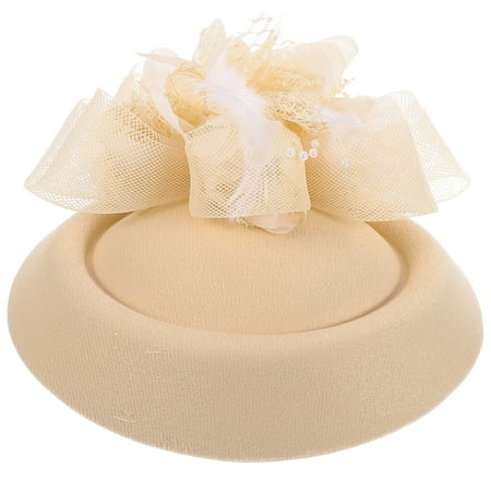 

Mini Hat Hair Clip with Faux Flower and Plume Party Decorative Mini Hat Hair Clamp