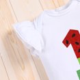 thumbnail image 4 of IBTOM CASTLE Baby Girls Watermelon 1st/2nd Birthday Outfit Princess Ruffle Romper Tutu Skirt Leggings Headband 4pcs Clothes Set 12 Months Red-Number 1, 4 of 8