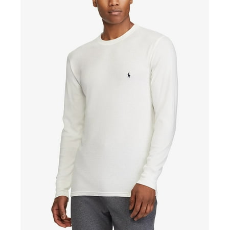 Ralph Lauren Men's Waffle Knit Thermal Pajama Shirt White Medium