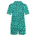 thumbnail image 4 of SwiftWear Pajama Sets for Women 2 Piece PJ Sets Button Down Short Sleeve Lounge Set with Shorts Trendy Leopard Sleepwear Mint Green M, 4 of 6