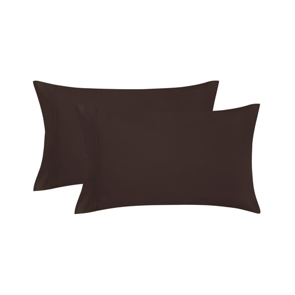 Mainstays Super Soft Brushed Microfiber Pillowcase Set, Caffeine Brown, Standard/Queen, 2 Piece