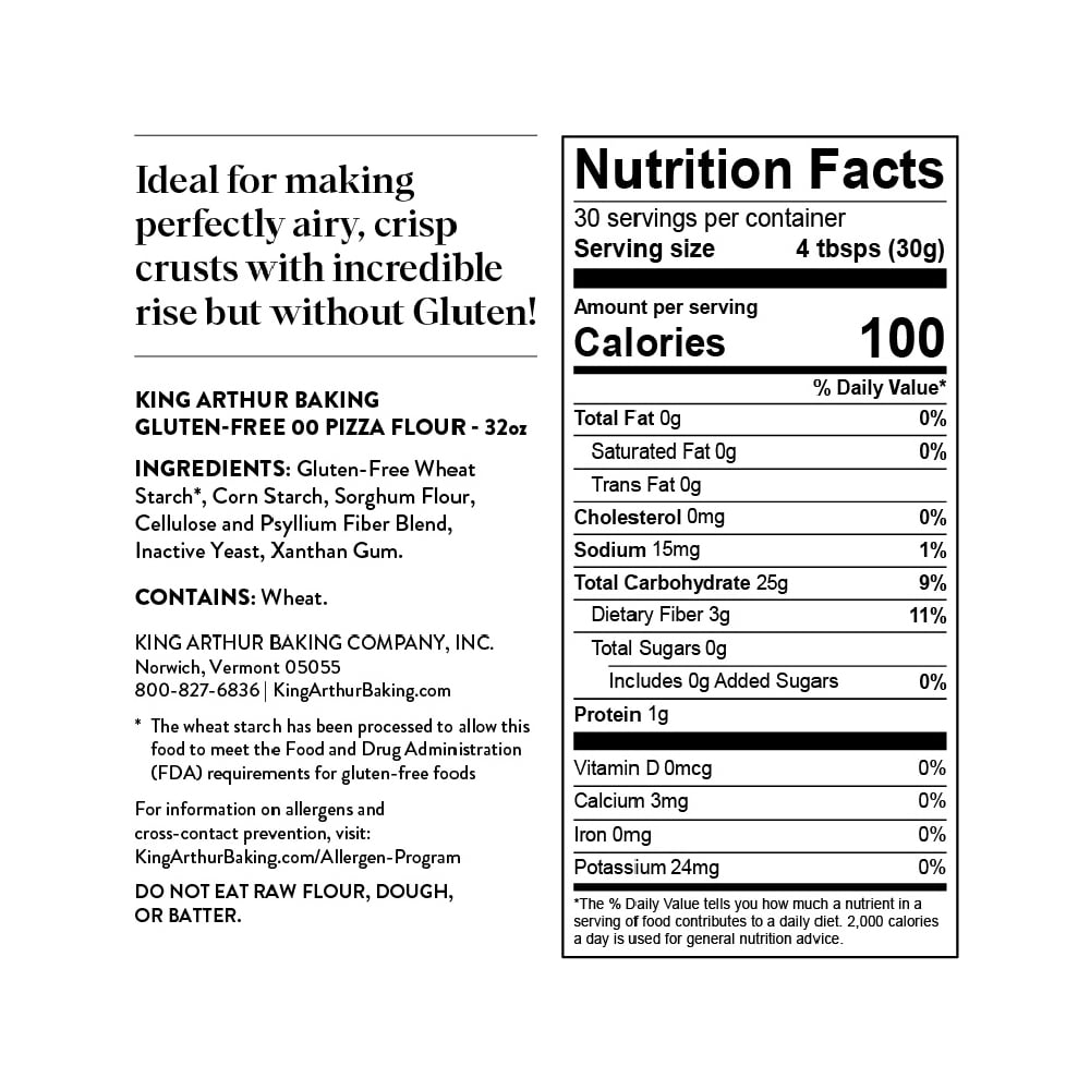 King Arthur Baking Company Gluten-Free 00 Neapolitan Style Pizza Flour, 32 oz