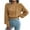 Khaki, variant on IROINNID Womens Sweater Round Neckline Pullover Sweater Solid Color Comfy Short Length Long Sleeve Sweater Autumn Blouse Tops