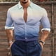 thumbnail image 1 of Blusa y camisa de manga larga con cuello vuelto para hombre, estilo casual, a la moda, con botones estampados, blusa de manga larga con cuello vuelto, camisetas de poliéster para hombre, 1 of 5