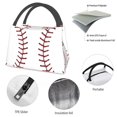 thumbnail image 4 of Insulated Lunch Tote Bag White Baseball Lunch Bag For Women Men, 4 of 7