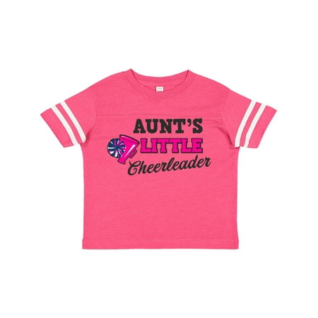 

Inktastic Aunt s Little Cheerleader with Megaphone and Pom Poms Gift Toddler Toddler Girl T-Shirt