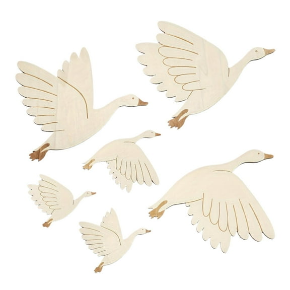 FVDPWYE 6 Pieces Wooden Bird Wall Art Wall Hanging Folk Art for Housewarming Bedroom