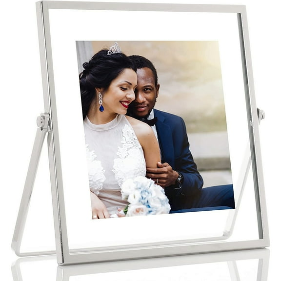 4x4 Silver Metal Easel Float Picture Frame